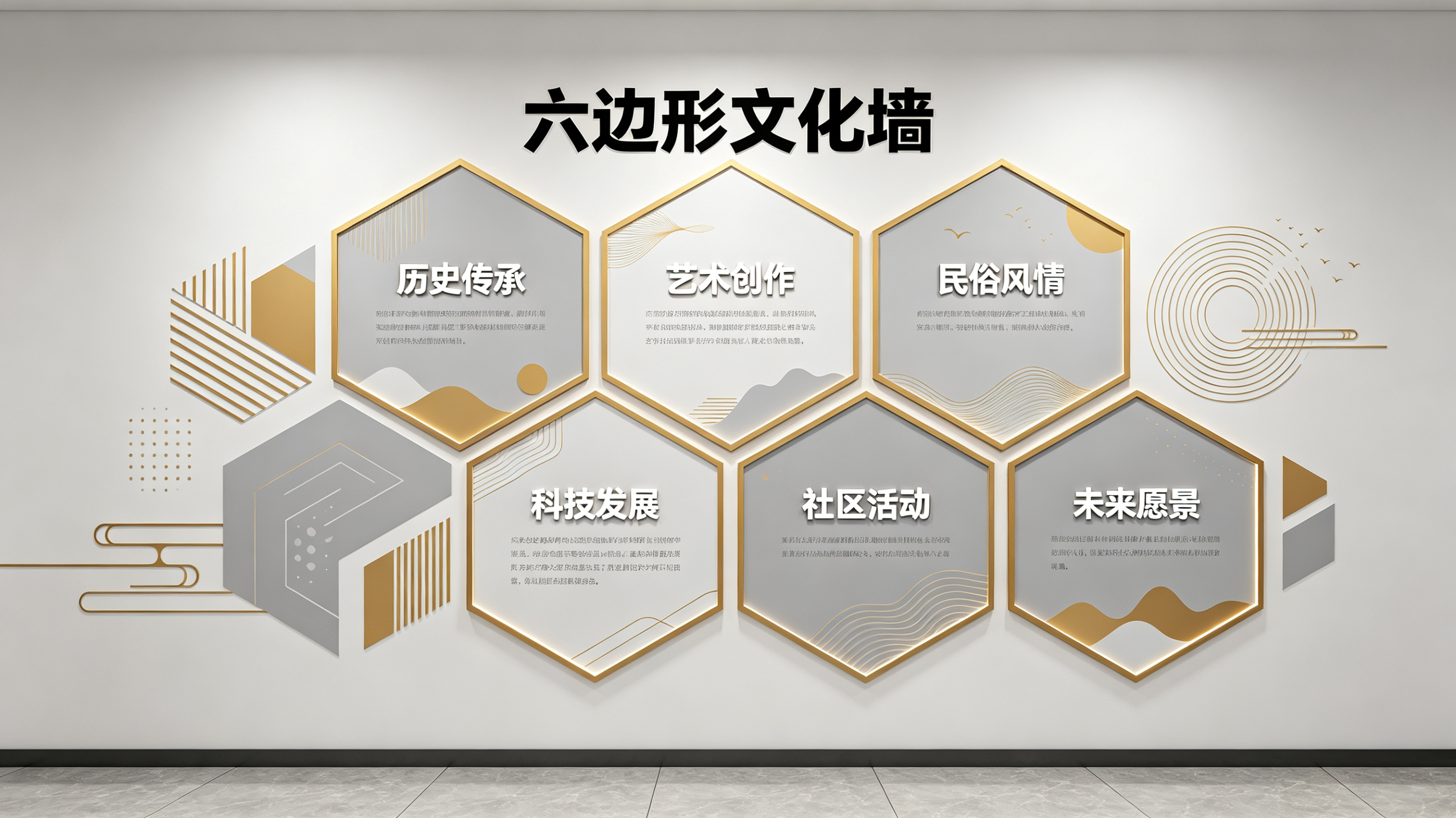  东兴企业文化墙 | 六边形信息美学